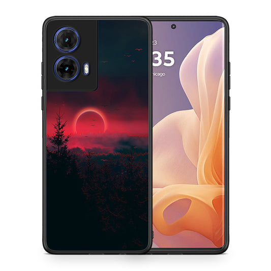 Θήκη Motorola Moto G85 Sunset Tropic από τη Smartfits με σχέδιο στο πίσω μέρος και μαύρο περίβλημα | Motorola Moto G85 Sunset Tropic case with colorful back and black bezels
