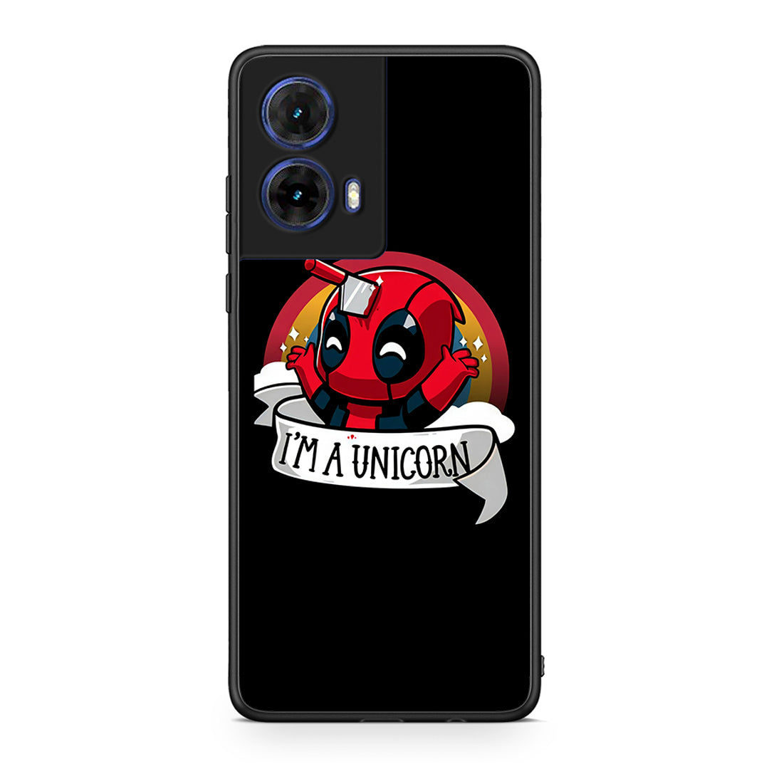 Motorola Moto G85 Unicorn Deadpool θήκη από τη Smartfits με σχέδιο στο πίσω μέρος και μαύρο περίβλημα | Smartphone case with colorful back and black bezels by Smartfits