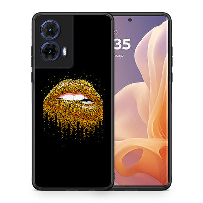Θήκη Motorola Moto G85 Golden Valentine από τη Smartfits με σχέδιο στο πίσω μέρος και μαύρο περίβλημα | Motorola Moto G85 Golden Valentine case with colorful back and black bezels
