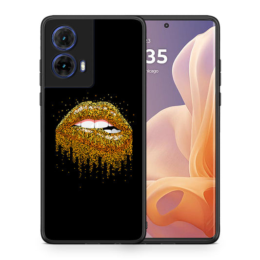 Θήκη Motorola Moto G85 Golden Valentine από τη Smartfits με σχέδιο στο πίσω μέρος και μαύρο περίβλημα | Motorola Moto G85 Golden Valentine case with colorful back and black bezels
