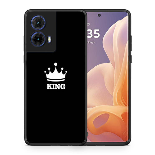 Θήκη Motorola Moto G85 King Valentine από τη Smartfits με σχέδιο στο πίσω μέρος και μαύρο περίβλημα | Motorola Moto G85 King Valentine case with colorful back and black bezels