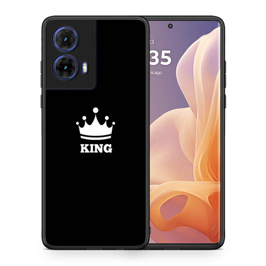 Θήκη Motorola Moto G85 King Valentine από τη Smartfits με σχέδιο στο πίσω μέρος και μαύρο περίβλημα | Motorola Moto G85 King Valentine case with colorful back and black bezels