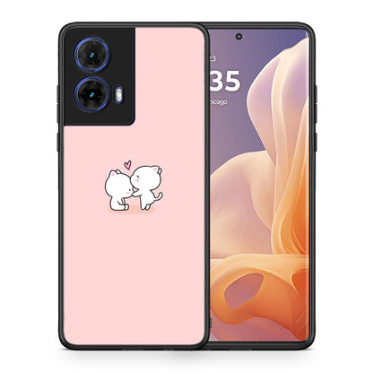 Θήκη Motorola Moto G85 Love Valentine από τη Smartfits με σχέδιο στο πίσω μέρος και μαύρο περίβλημα | Motorola Moto G85 Love Valentine case with colorful back and black bezels