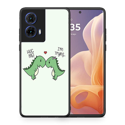 Θήκη Motorola Moto G85 Rex Valentine από τη Smartfits με σχέδιο στο πίσω μέρος και μαύρο περίβλημα | Motorola Moto G85 Rex Valentine case with colorful back and black bezels