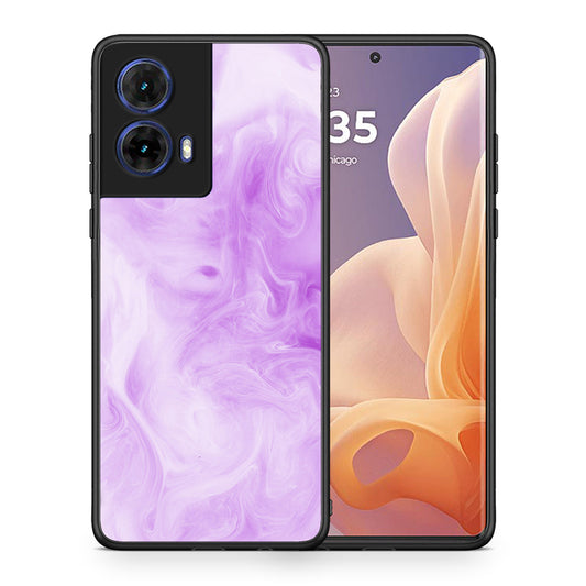 Θήκη Motorola Moto G85 Lavender Watercolor από τη Smartfits με σχέδιο στο πίσω μέρος και μαύρο περίβλημα | Motorola Moto G85 Lavender Watercolor case with colorful back and black bezels