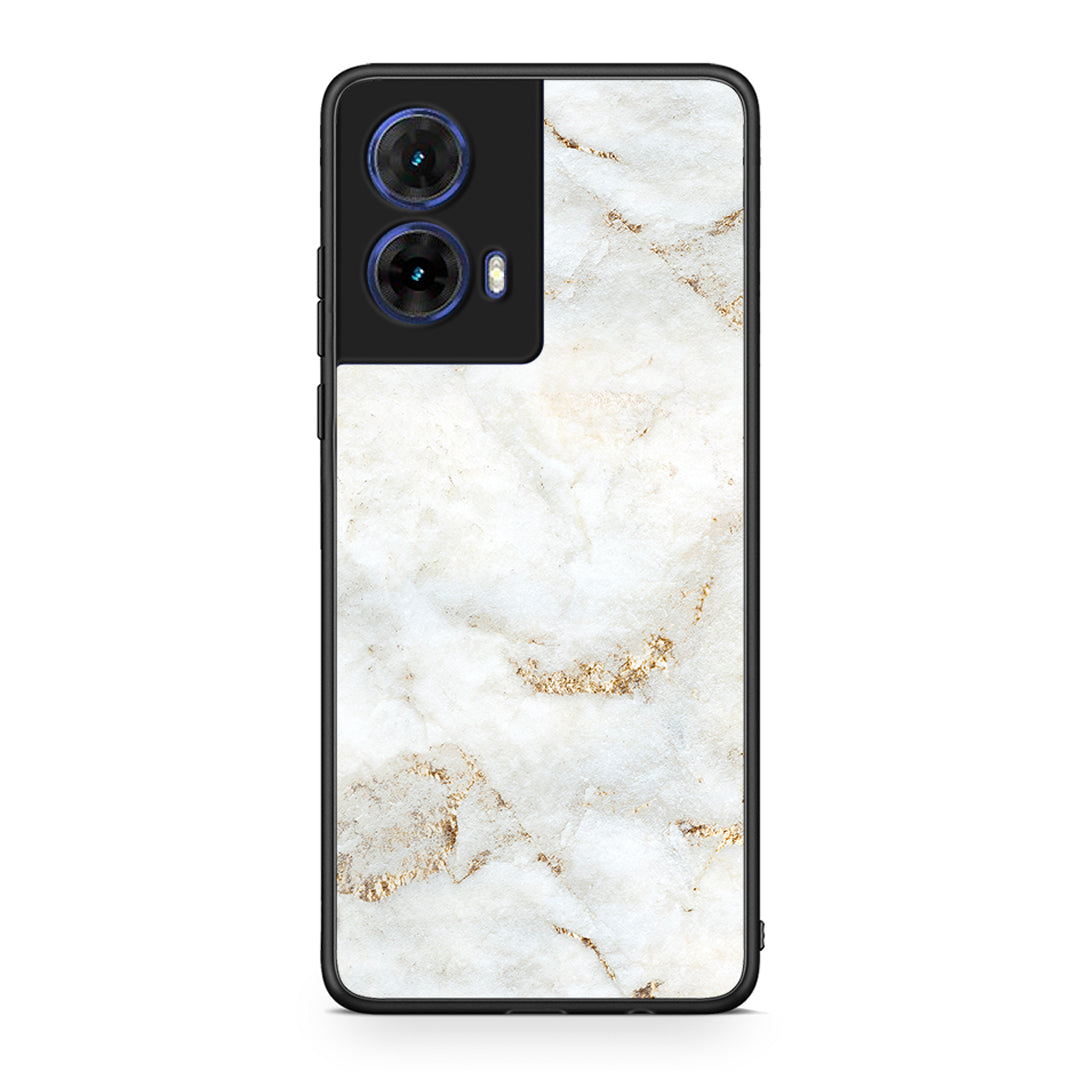 Motorola Moto G85 White Gold Marble θήκη από τη Smartfits με σχέδιο στο πίσω μέρος και μαύρο περίβλημα | Smartphone case with colorful back and black bezels by Smartfits