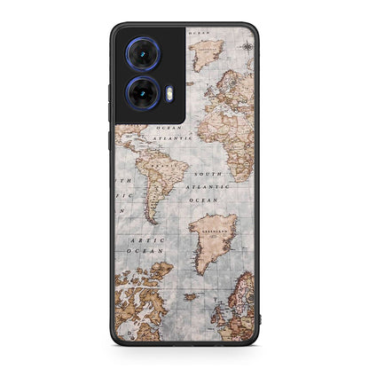 Motorola Moto G85 World Map Θήκη από τη Smartfits με σχέδιο στο πίσω μέρος και μαύρο περίβλημα | Smartphone case with colorful back and black bezels by Smartfits