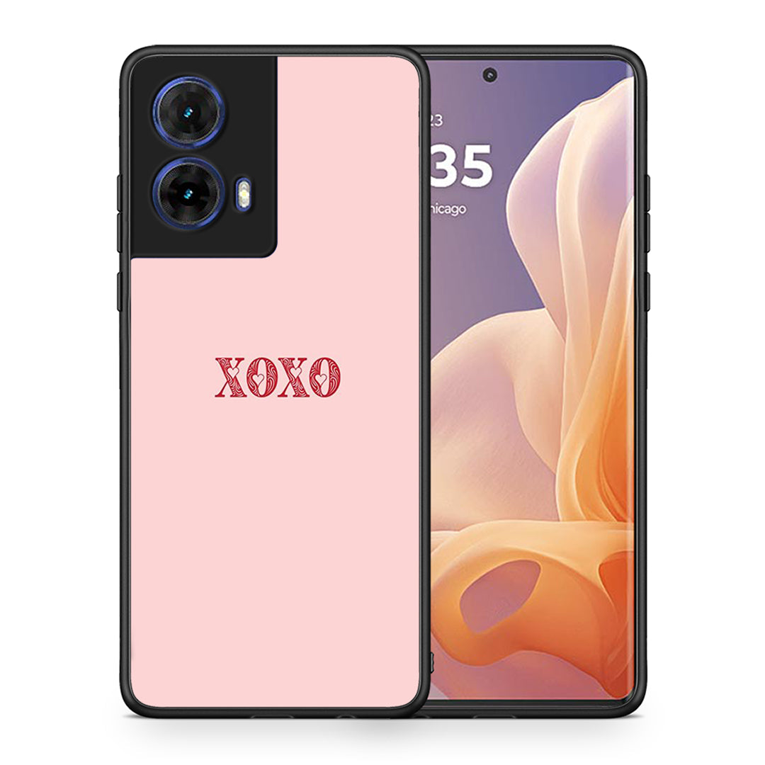 Θήκη Motorola Moto G85 XOXO Love από τη Smartfits με σχέδιο στο πίσω μέρος και μαύρο περίβλημα | Motorola Moto G85 XOXO Love case with colorful back and black bezels
