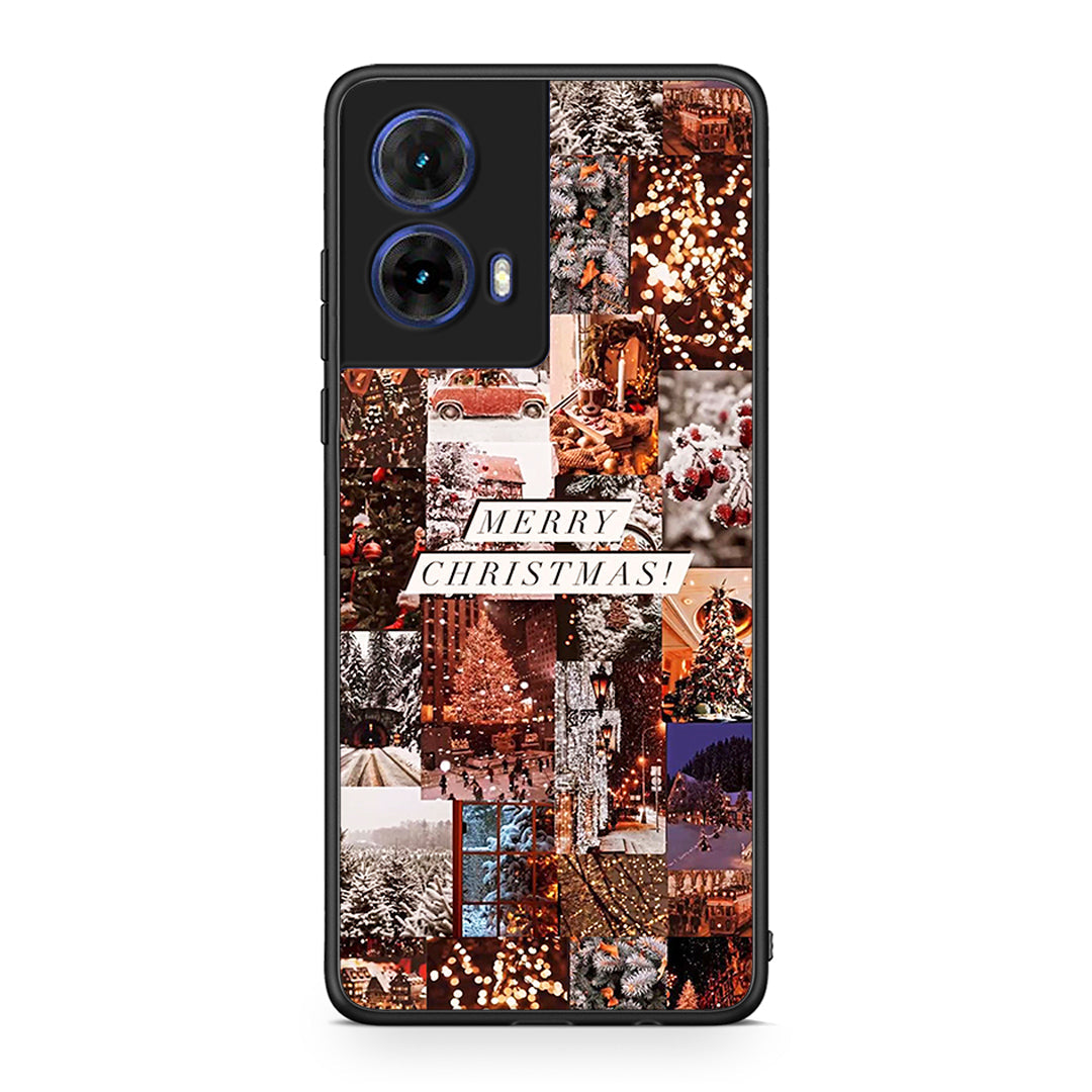 Motorola Moto G85 Xmas Collage θήκη από τη Smartfits με σχέδιο στο πίσω μέρος και μαύρο περίβλημα | Smartphone case with colorful back and black bezels by Smartfits