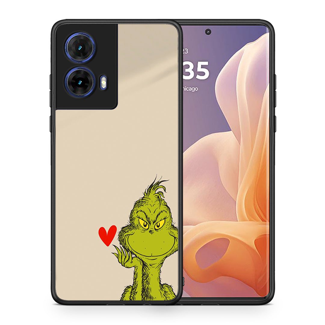 Θήκη Motorola Moto G85 Xmas Grinch από τη Smartfits με σχέδιο στο πίσω μέρος και μαύρο περίβλημα | Motorola Moto G85 Xmas Grinch case with colorful back and black bezels