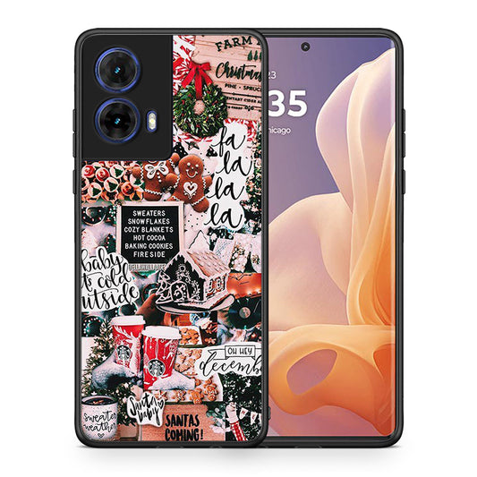 Θήκη Motorola Moto G85 Xmas Habbits από τη Smartfits με σχέδιο στο πίσω μέρος και μαύρο περίβλημα | Motorola Moto G85 Xmas Habbits case with colorful back and black bezels