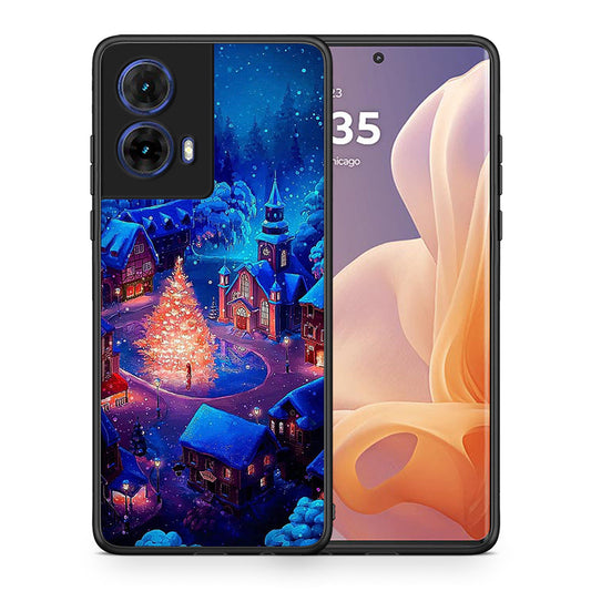 Θήκη Motorola Moto G85 Xmas Village από τη Smartfits με σχέδιο στο πίσω μέρος και μαύρο περίβλημα | Motorola Moto G85 Xmas Village case with colorful back and black bezels