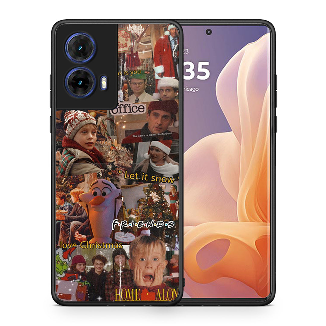 Θήκη Motorola Moto G85 Xmas Wishes από τη Smartfits με σχέδιο στο πίσω μέρος και μαύρο περίβλημα | Motorola Moto G85 Xmas Wishes case with colorful back and black bezels