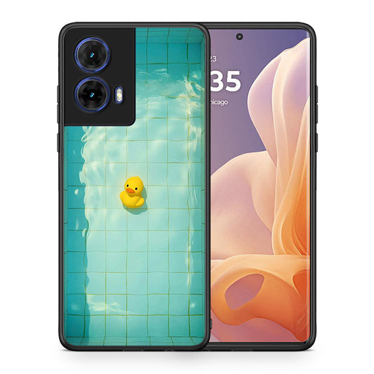 Θήκη Motorola Moto G85 Yellow Duck από τη Smartfits με σχέδιο στο πίσω μέρος και μαύρο περίβλημα | Motorola Moto G85 Yellow Duck case with colorful back and black bezels