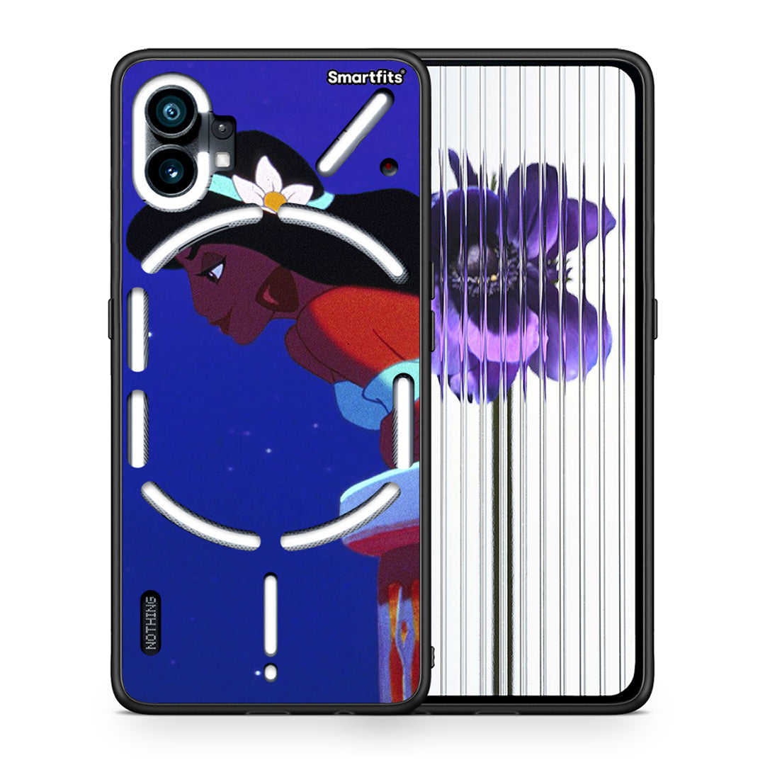 Θήκη Nothing Phone 1 Alladin And Jasmine Love 2 από τη Smartfits με σχέδιο στο πίσω μέρος και μαύρο περίβλημα | Nothing Phone 1 Alladin And Jasmine Love 2 case with colorful back and black bezels