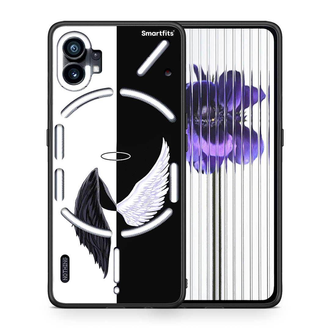 Θήκη Nothing Phone 1 Angels Demons από τη Smartfits με σχέδιο στο πίσω μέρος και μαύρο περίβλημα | Nothing Phone 1 Angels Demons case with colorful back and black bezels