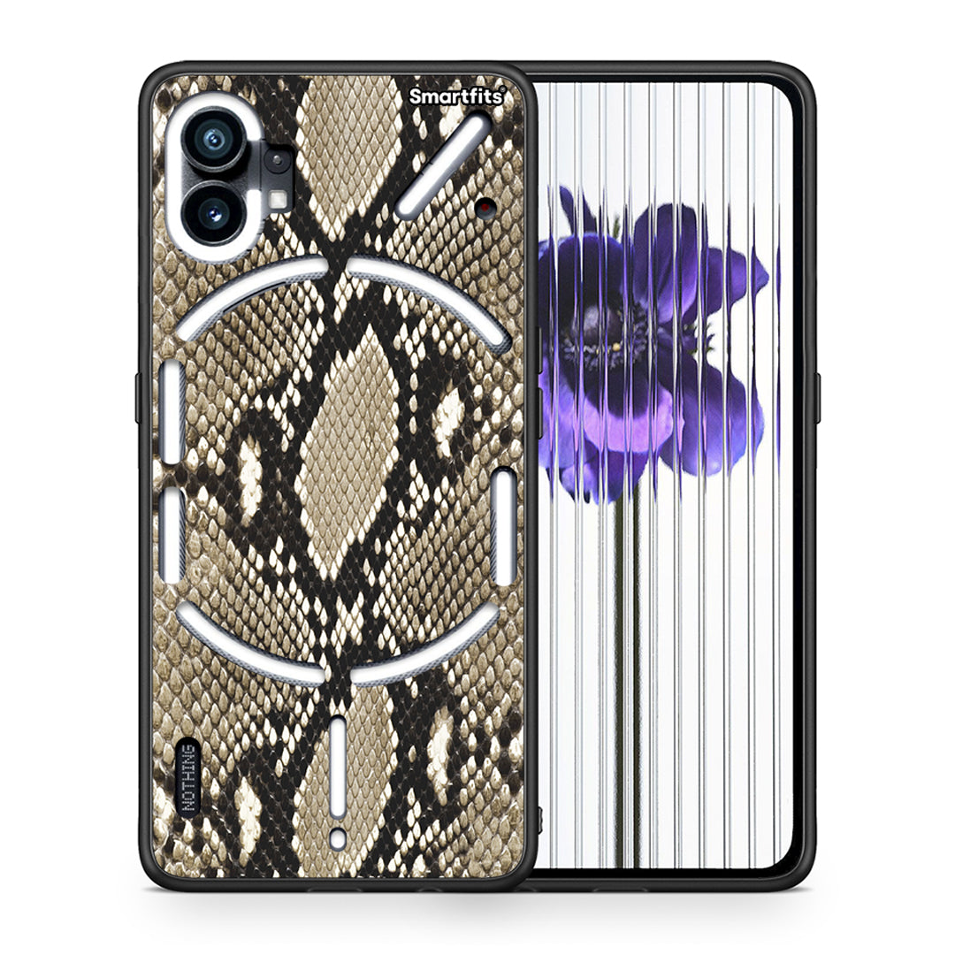 Θήκη Nothing Phone 1 Fashion Snake Animal από τη Smartfits με σχέδιο στο πίσω μέρος και μαύρο περίβλημα | Nothing Phone 1 Fashion Snake Animal case with colorful back and black bezels