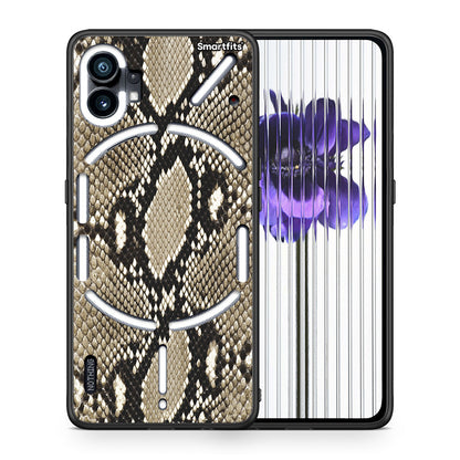 Θήκη Nothing Phone 1 Fashion Snake Animal από τη Smartfits με σχέδιο στο πίσω μέρος και μαύρο περίβλημα | Nothing Phone 1 Fashion Snake Animal case with colorful back and black bezels