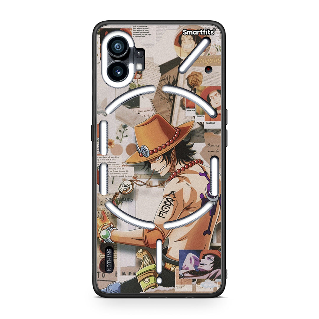 Nothing Phone 1 Anime Collage θήκη από τη Smartfits με σχέδιο στο πίσω μέρος και μαύρο περίβλημα | Smartphone case with colorful back and black bezels by Smartfits