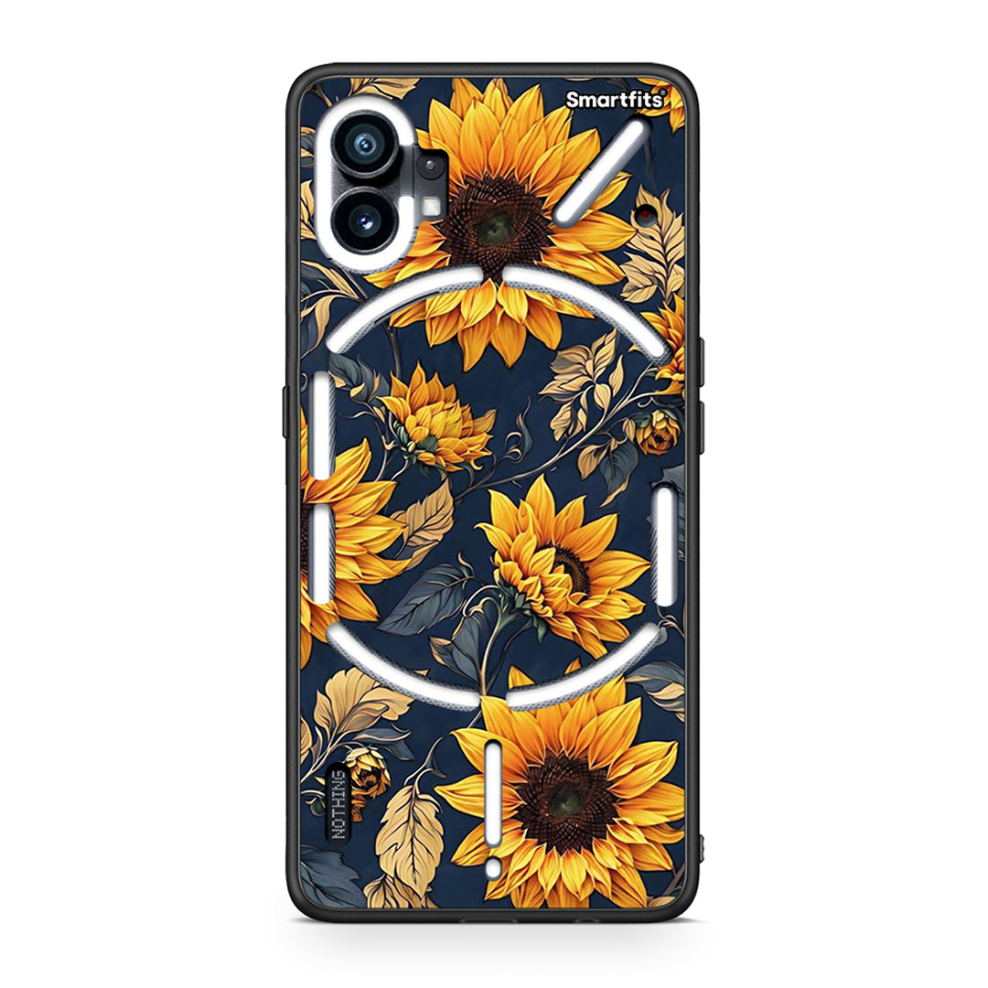 Nothing Phone 1 Autumn Sunflowers Θήκη από τη Smartfits με σχέδιο στο πίσω μέρος και μαύρο περίβλημα | Smartphone case with colorful back and black bezels by Smartfits