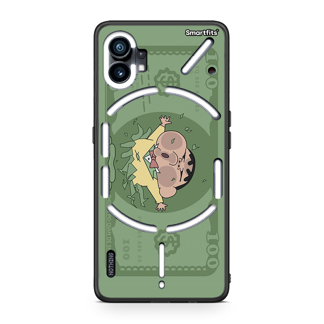 Nothing Phone 1 Big Money Θήκη Αγίου Βαλεντίνου από τη Smartfits με σχέδιο στο πίσω μέρος και μαύρο περίβλημα | Smartphone case with colorful back and black bezels by Smartfits