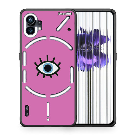 Θήκη Nothing Phone 1 Blue Eye Pink από τη Smartfits με σχέδιο στο πίσω μέρος και μαύρο περίβλημα | Nothing Phone 1 Blue Eye Pink case with colorful back and black bezels