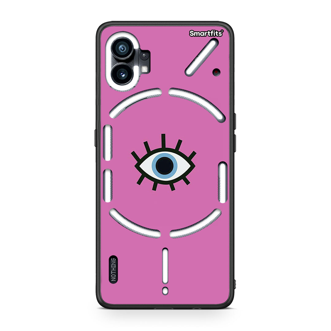 Nothing Phone 1 Blue Eye Pink θήκη από τη Smartfits με σχέδιο στο πίσω μέρος και μαύρο περίβλημα | Smartphone case with colorful back and black bezels by Smartfits