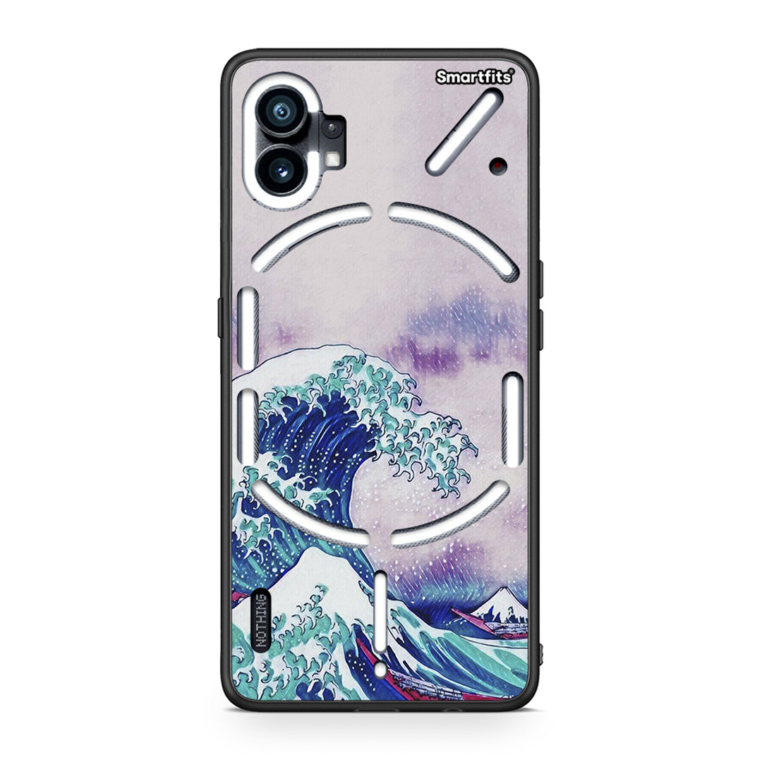 Nothing Phone 1 Blue Waves θήκη από τη Smartfits με σχέδιο στο πίσω μέρος και μαύρο περίβλημα | Smartphone case with colorful back and black bezels by Smartfits