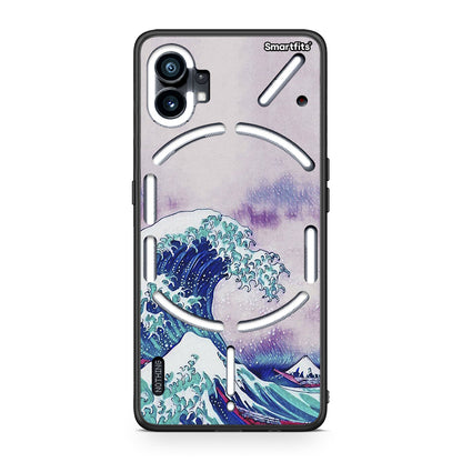 Nothing Phone 1 Blue Waves θήκη από τη Smartfits με σχέδιο στο πίσω μέρος και μαύρο περίβλημα | Smartphone case with colorful back and black bezels by Smartfits