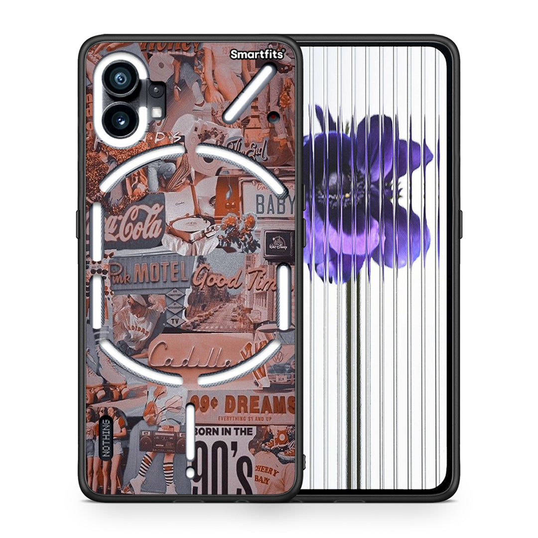 Θήκη Nothing Phone 1 Born In 90s από τη Smartfits με σχέδιο στο πίσω μέρος και μαύρο περίβλημα | Nothing Phone 1 Born In 90s case with colorful back and black bezels