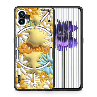 Θήκη Nothing Phone 1 Bubble Daisies από τη Smartfits με σχέδιο στο πίσω μέρος και μαύρο περίβλημα | Nothing Phone 1 Bubble Daisies case with colorful back and black bezels