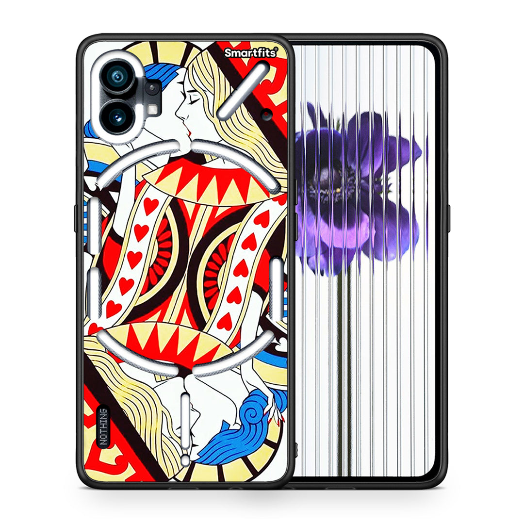 Θήκη Nothing Phone 1 Card Love από τη Smartfits με σχέδιο στο πίσω μέρος και μαύρο περίβλημα | Nothing Phone 1 Card Love case with colorful back and black bezels