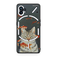 Thumbnail for Nothing Phone 1 Cat Goldfish θήκη από τη Smartfits με σχέδιο στο πίσω μέρος και μαύρο περίβλημα | Smartphone case with colorful back and black bezels by Smartfits