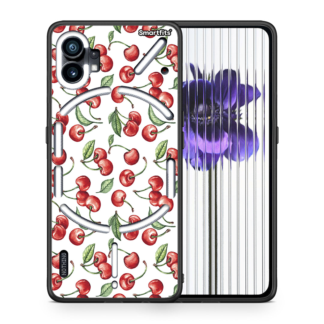 Θήκη Nothing Phone 1 Cherry Summer από τη Smartfits με σχέδιο στο πίσω μέρος και μαύρο περίβλημα | Nothing Phone 1 Cherry Summer case with colorful back and black bezels