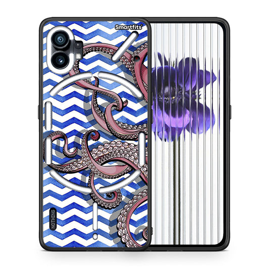 Θήκη Nothing Phone 1 Chevron Devilfish από τη Smartfits με σχέδιο στο πίσω μέρος και μαύρο περίβλημα | Nothing Phone 1 Chevron Devilfish case with colorful back and black bezels