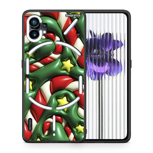 Θήκη Nothing Phone 1 Christmas Bubbles από τη Smartfits με σχέδιο στο πίσω μέρος και μαύρο περίβλημα | Nothing Phone 1 Christmas Bubbles case with colorful back and black bezels