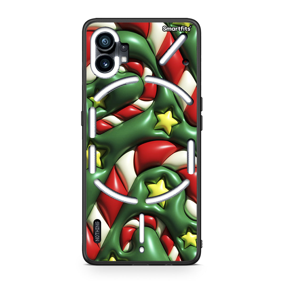 Nothing Phone 1 Christmas Bubbles θήκη από τη Smartfits με σχέδιο στο πίσω μέρος και μαύρο περίβλημα | Smartphone case with colorful back and black bezels by Smartfits