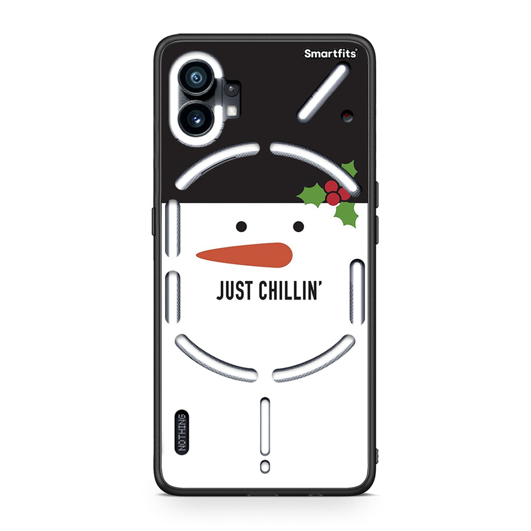 Nothing Phone 1 Christmas Chillin θήκη από τη Smartfits με σχέδιο στο πίσω μέρος και μαύρο περίβλημα | Smartphone case with colorful back and black bezels by Smartfits
