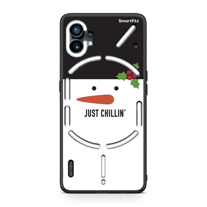 Nothing Phone 1 Christmas Chillin θήκη από τη Smartfits με σχέδιο στο πίσω μέρος και μαύρο περίβλημα | Smartphone case with colorful back and black bezels by Smartfits