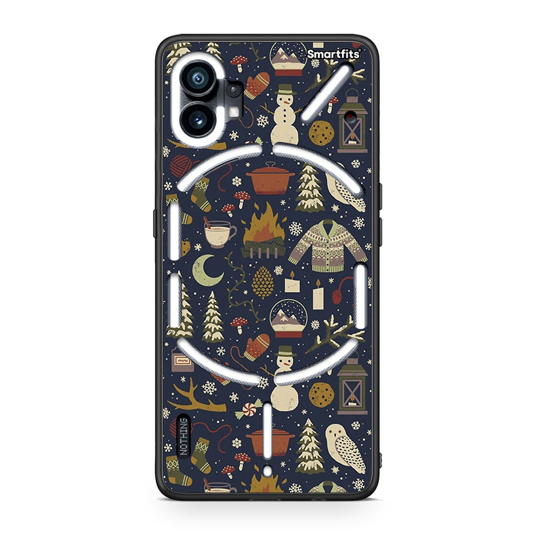 Nothing Phone 1 Christmas Elements θήκη από τη Smartfits με σχέδιο στο πίσω μέρος και μαύρο περίβλημα | Smartphone case with colorful back and black bezels by Smartfits