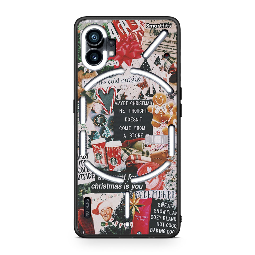 Nothing Phone 1 Christmas Happiness θήκη από τη Smartfits με σχέδιο στο πίσω μέρος και μαύρο περίβλημα | Smartphone case with colorful back and black bezels by Smartfits