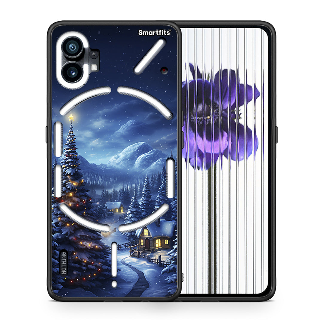 Θήκη Nothing Phone 1 Christmas Scenery από τη Smartfits με σχέδιο στο πίσω μέρος και μαύρο περίβλημα | Nothing Phone 1 Christmas Scenery case with colorful back and black bezels