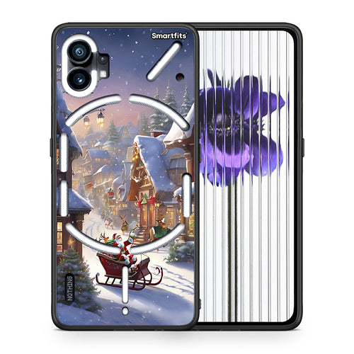 Θήκη Nothing Phone 1 Christmas Snow από τη Smartfits με σχέδιο στο πίσω μέρος και μαύρο περίβλημα | Nothing Phone 1 Christmas Snow case with colorful back and black bezels