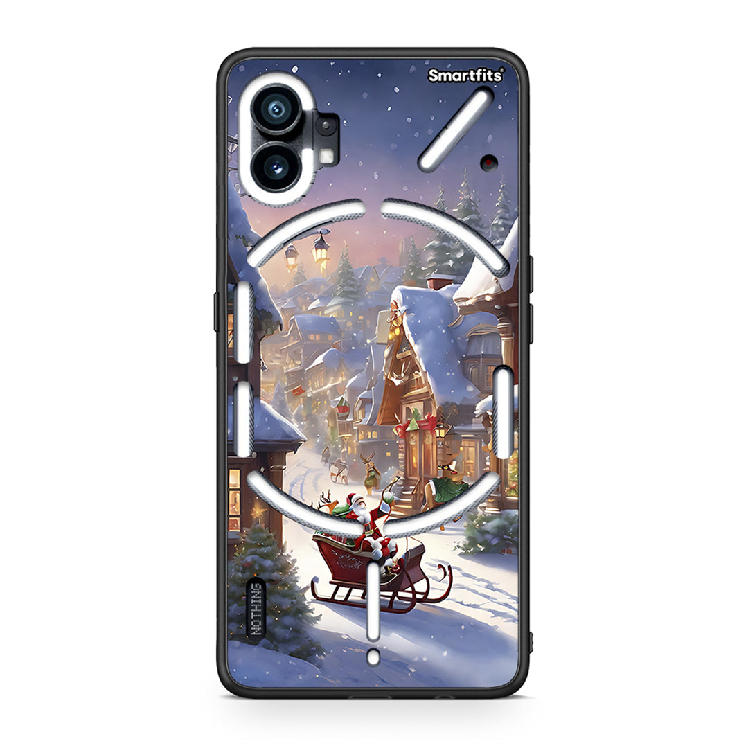 Nothing Phone 1 Christmas Snow θήκη από τη Smartfits με σχέδιο στο πίσω μέρος και μαύρο περίβλημα | Smartphone case with colorful back and black bezels by Smartfits