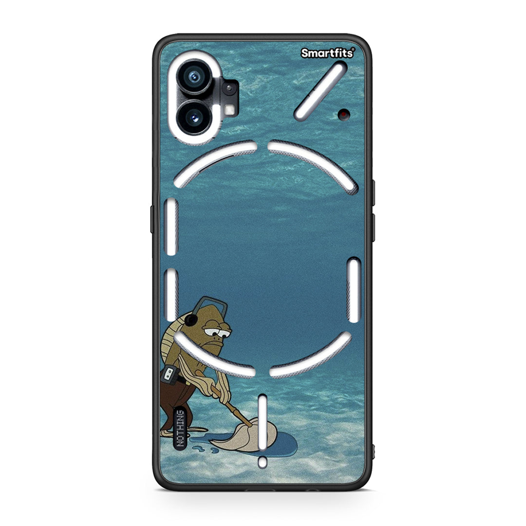 Nothing Phone 1 Clean The Ocean Θήκη από τη Smartfits με σχέδιο στο πίσω μέρος και μαύρο περίβλημα | Smartphone case with colorful back and black bezels by Smartfits