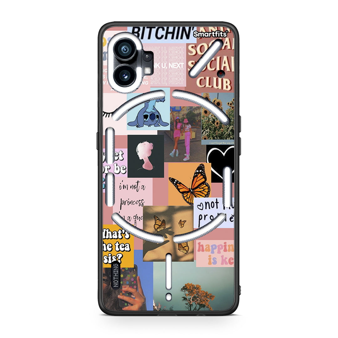 Nothing Phone 1 Collage Bitchin Θήκη Αγίου Βαλεντίνου από τη Smartfits με σχέδιο στο πίσω μέρος και μαύρο περίβλημα | Smartphone case with colorful back and black bezels by Smartfits