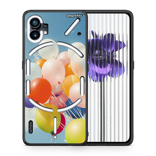 Θήκη Nothing Phone 1 Colorful Balloons από τη Smartfits με σχέδιο στο πίσω μέρος και μαύρο περίβλημα | Nothing Phone 1 Colorful Balloons case with colorful back and black bezels