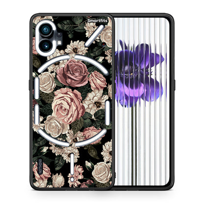 Θήκη Nothing Phone 1 Wild Roses Flower από τη Smartfits με σχέδιο στο πίσω μέρος και μαύρο περίβλημα | Nothing Phone 1 Wild Roses Flower case with colorful back and black bezels