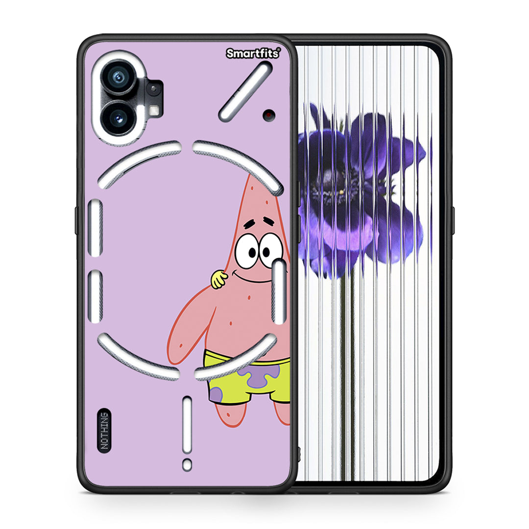 Θήκη Nothing Phone 1 Friends Patrick από τη Smartfits με σχέδιο στο πίσω μέρος και μαύρο περίβλημα | Nothing Phone 1 Friends Patrick case with colorful back and black bezels