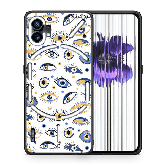 Θήκη Nothing Phone 1 Ftou Ftou από τη Smartfits με σχέδιο στο πίσω μέρος και μαύρο περίβλημα | Nothing Phone 1 Ftou Ftou case with colorful back and black bezels